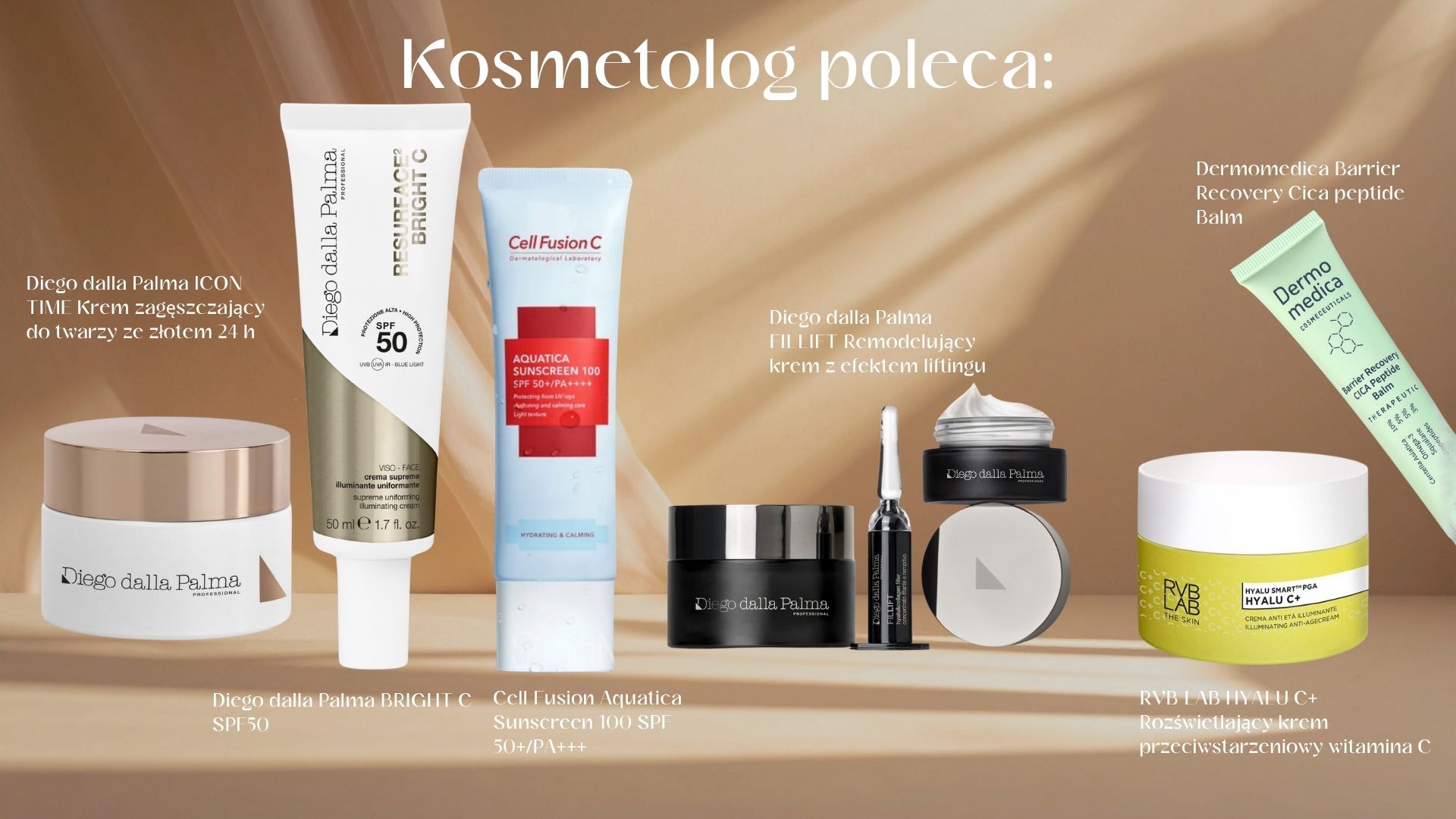 polecane kosmetyki przez kosmetologa
